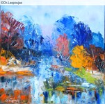 La rivi&egrave;re danse (60x60)